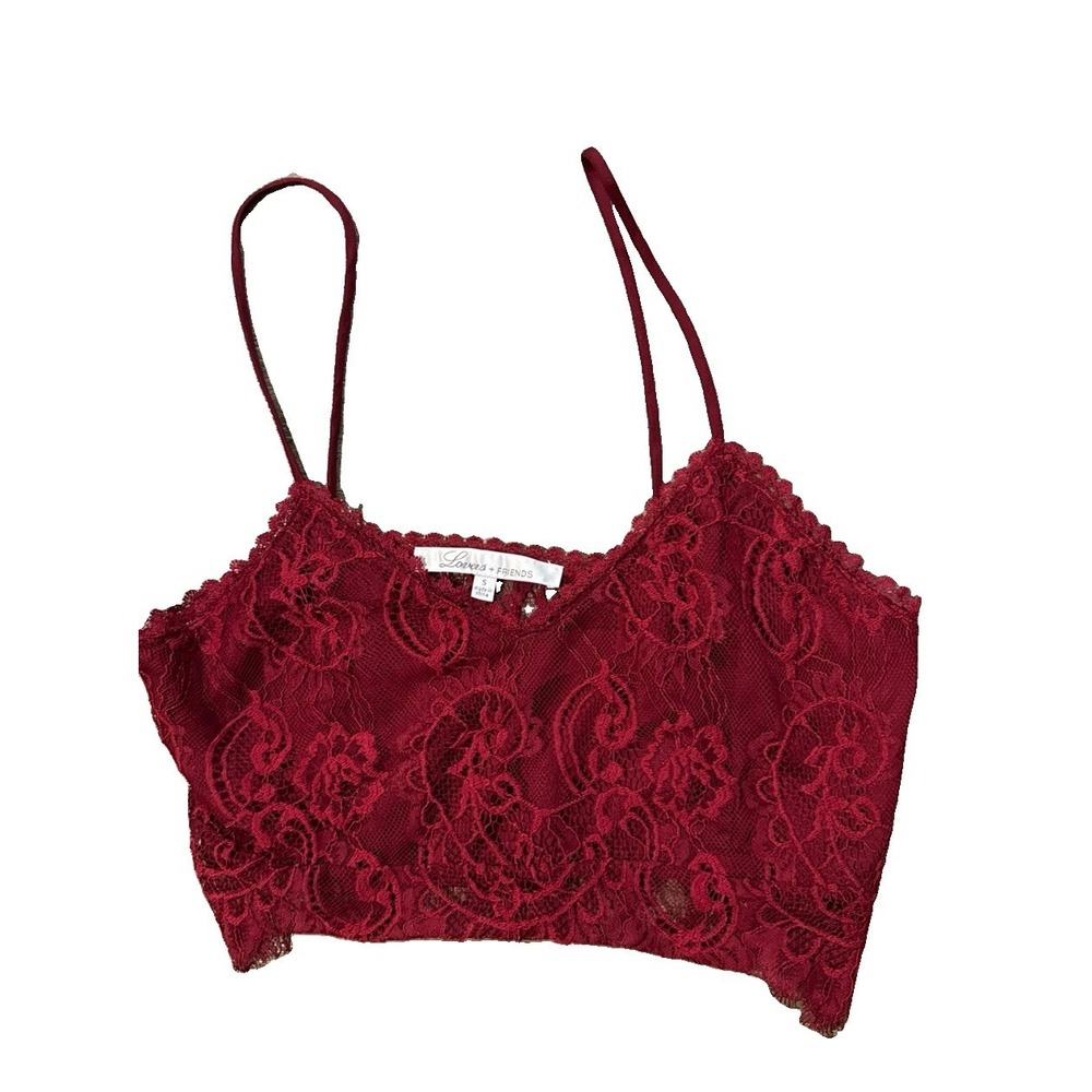 Lovers And Friends Red Lace Cami S Side Zip Romantic Camisole